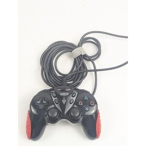 Intec PS2 Wired Controller Gamepad Black Red G7884 Turbo Clear Select Buttons